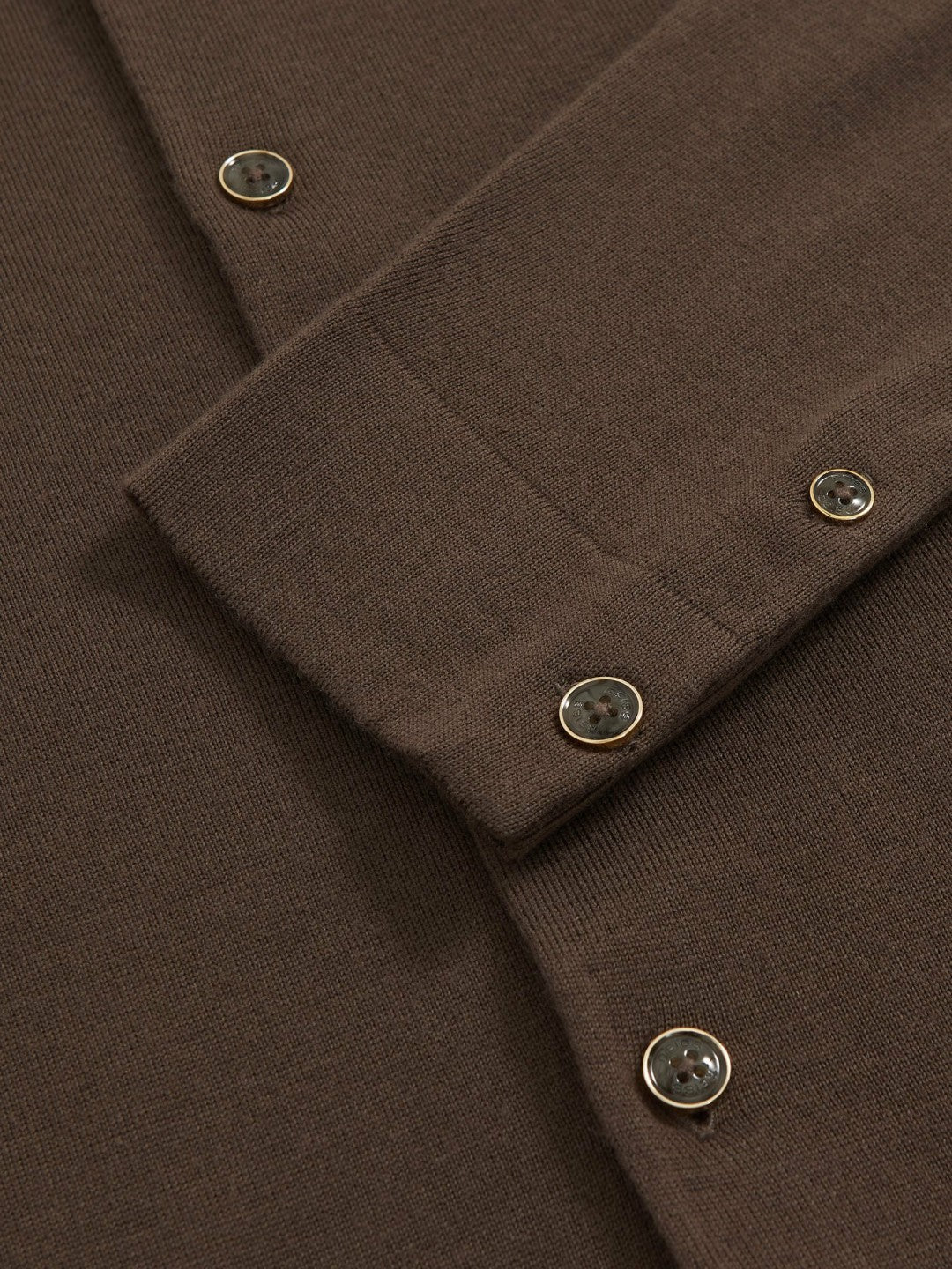 Merino Wool Button-Through Cardigan Chocolate Brown | Mens