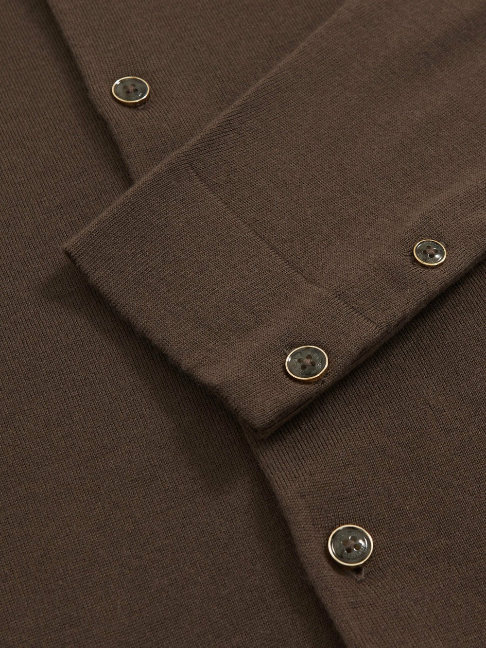 Merino Wool Button-Through Cardigan Chocolate Brown | Mens