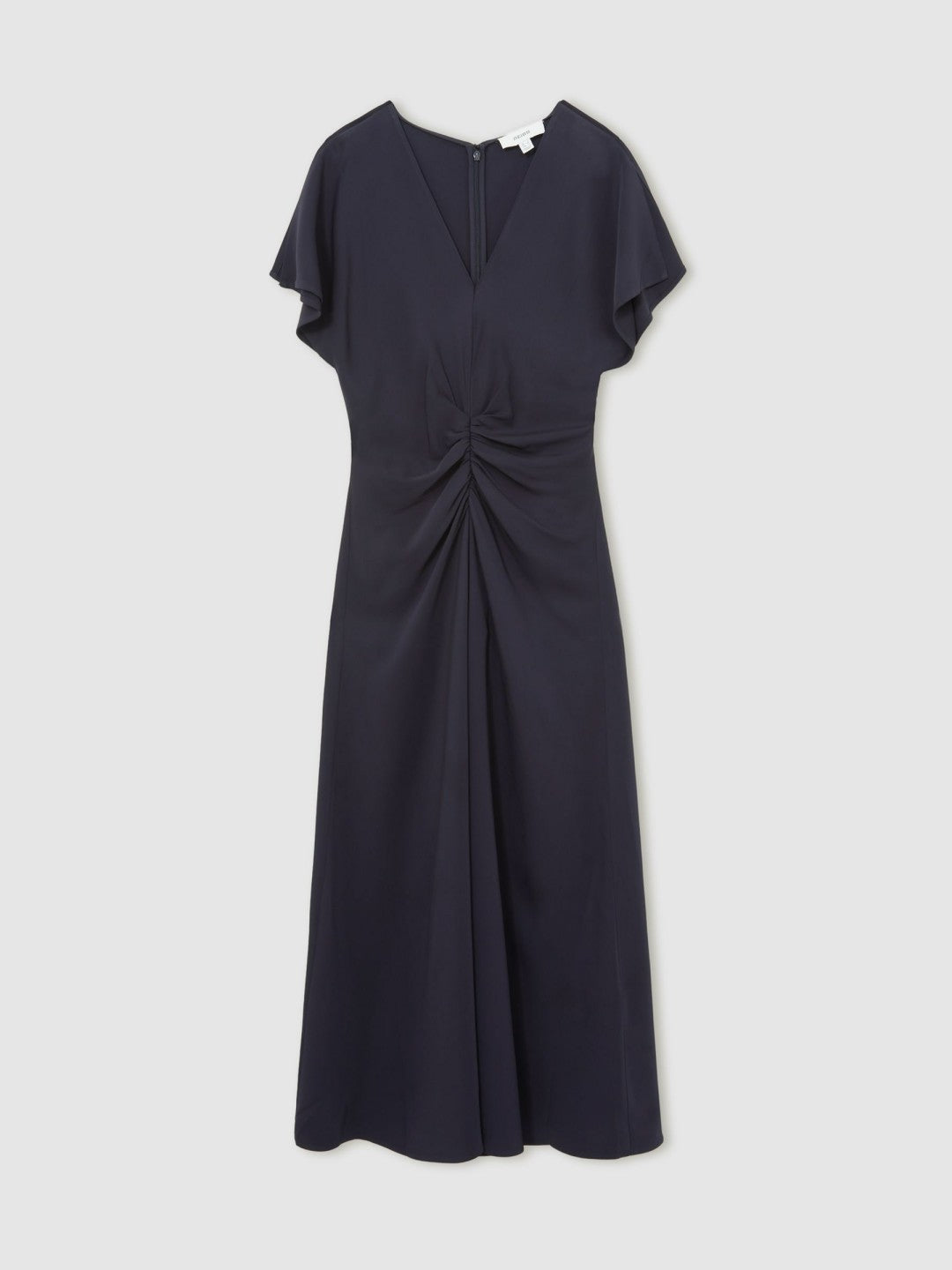 Ruched-Front Midi Dress Navy | Womens
