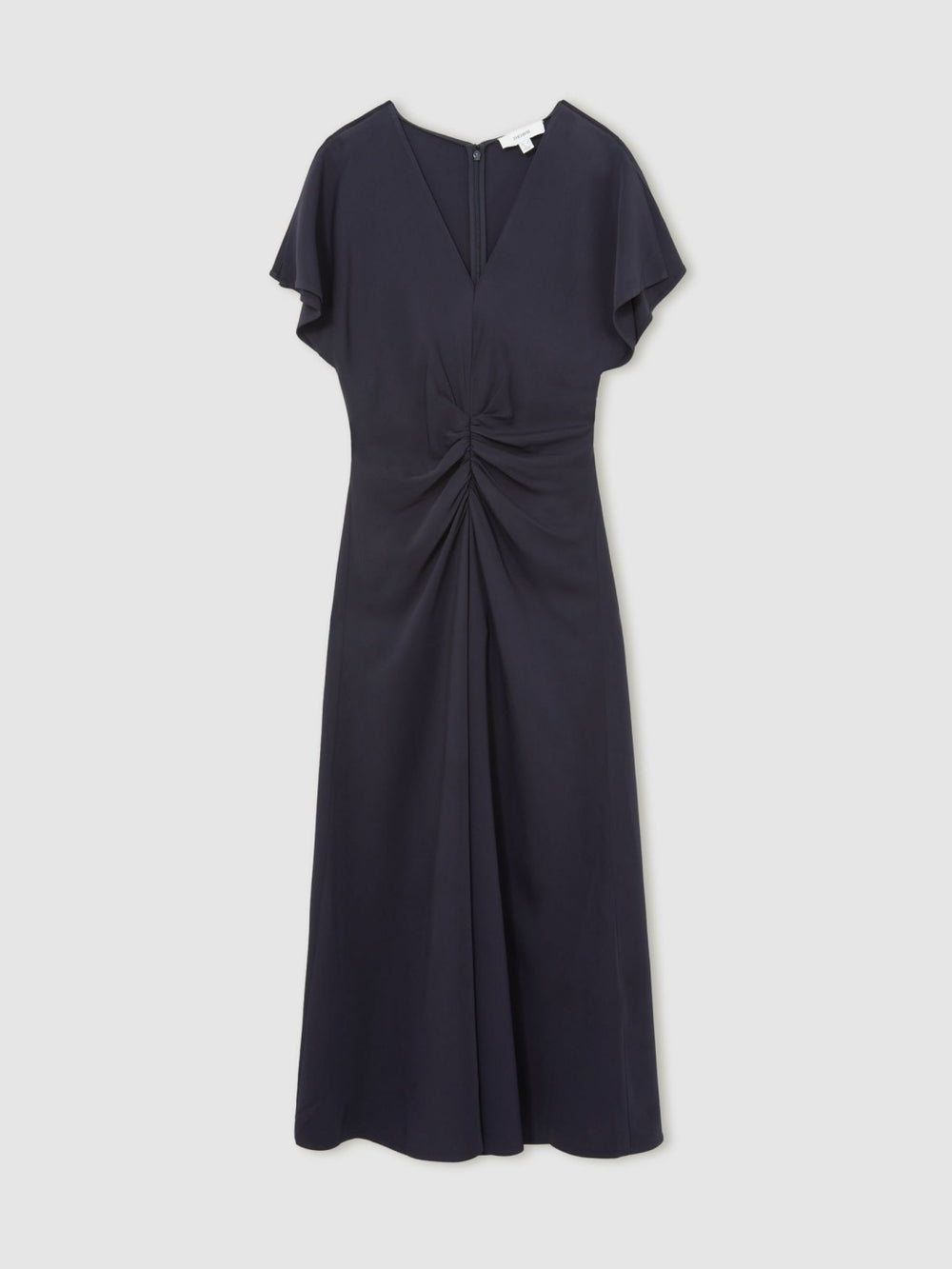Ruched-Front Midi Dress Navy | Womens