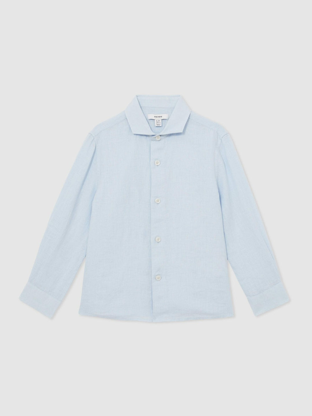 9-13 yrs Linen Cutaway Collar Shirt Pale Blue | Children