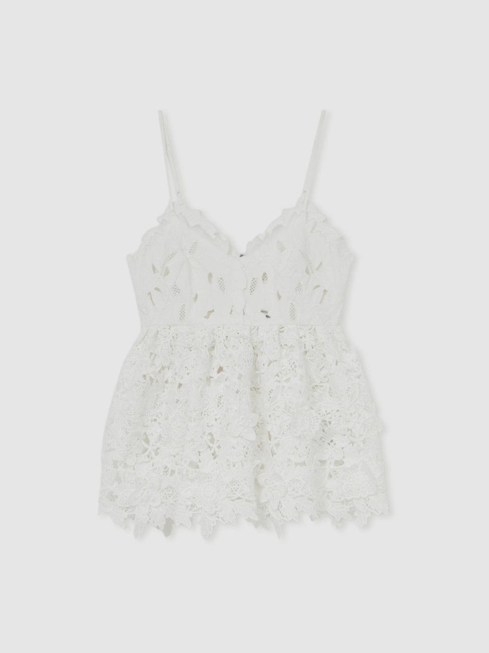 Cotton Cut Out Lace Cami Top Ivory | Womens