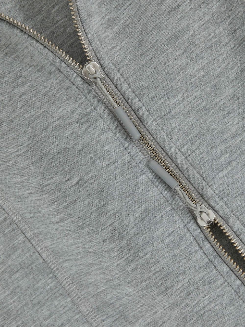 Funnel-Neck Zip-Through Sweatshirt Grey | Womens