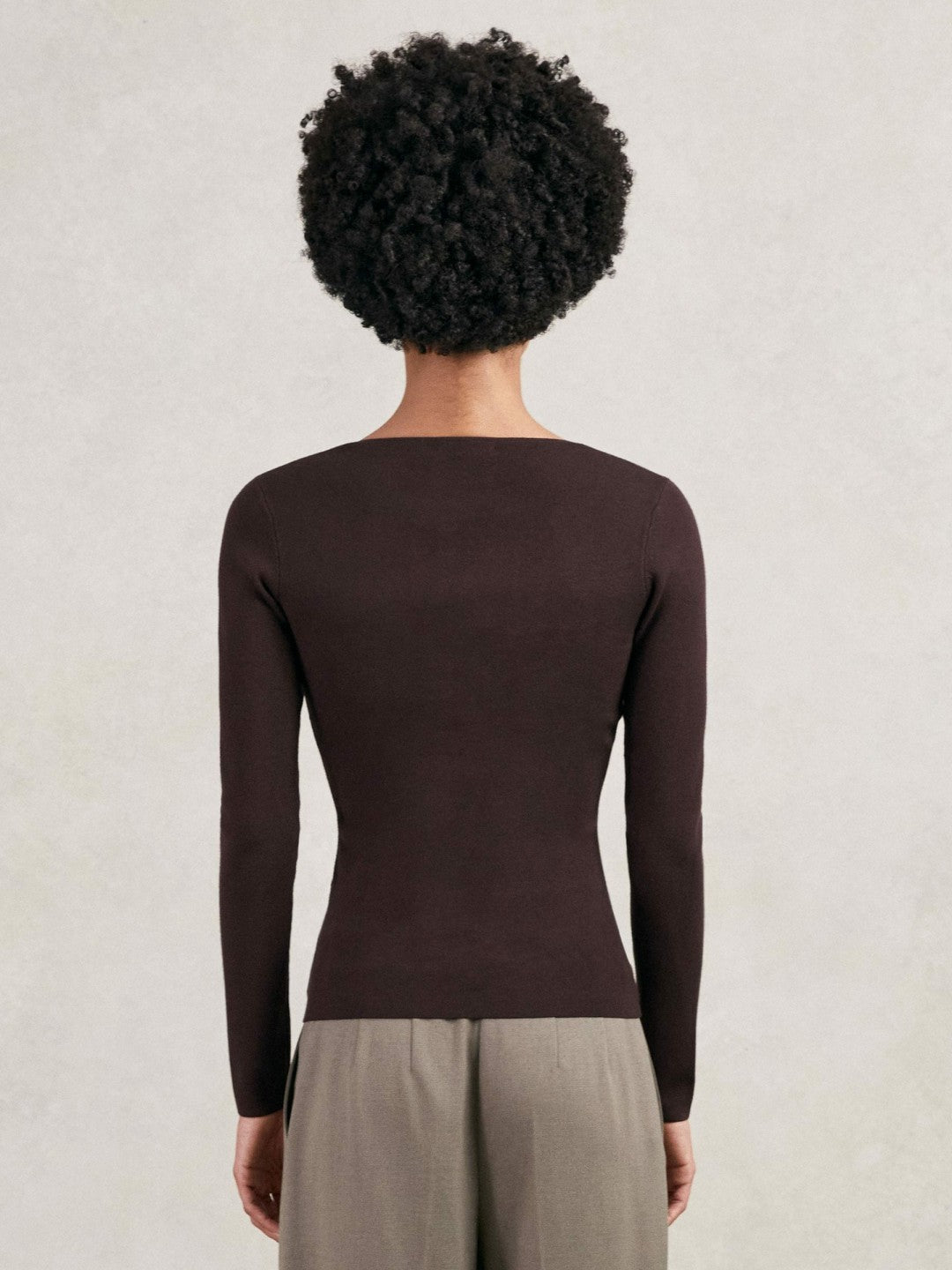 Chain-Detail Keyhole Knit Top Plum | Womens