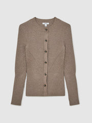 Button Front Knit Cardigan Stone | Womens