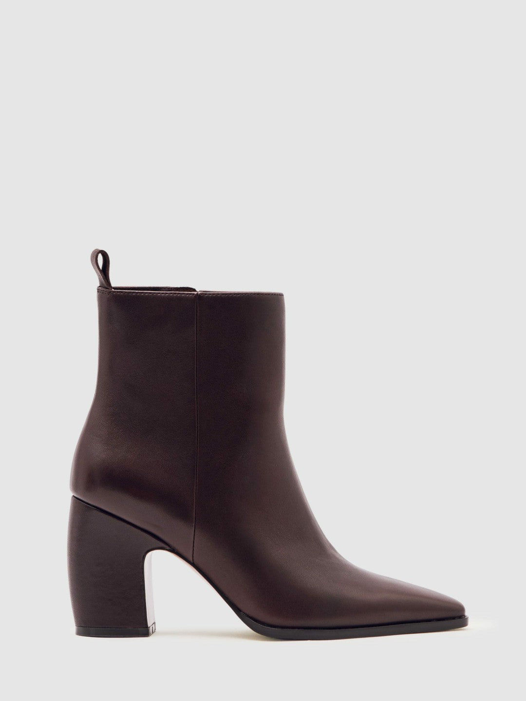 Leather Blocked Heel Ankle Boots Oxblood | Womens