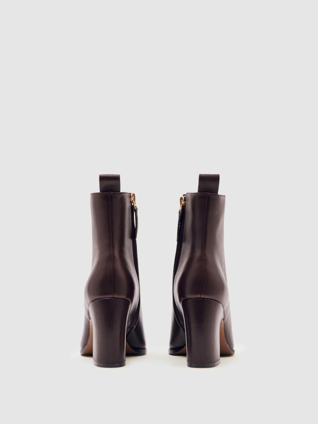 Leather Blocked Heel Ankle Boots Oxblood | Womens
