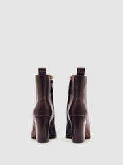 Leather Blocked Heel Ankle Boots Oxblood | Womens