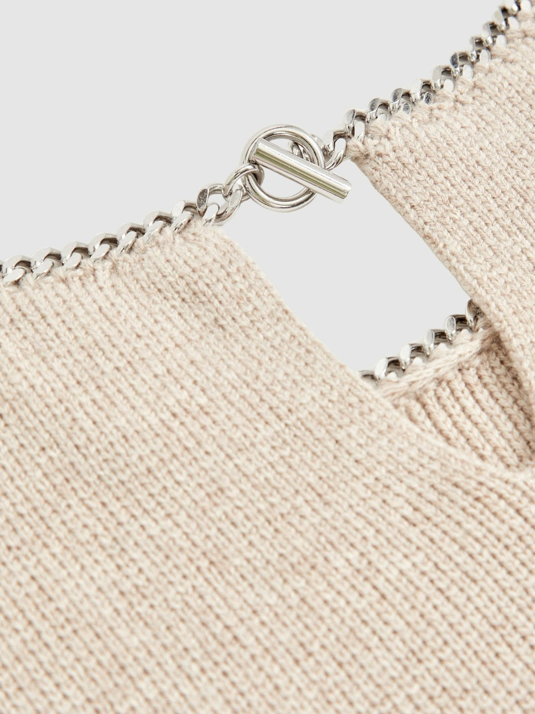 Wool-Blend Necklace-Trim Knitted Vest Neutral | Womens