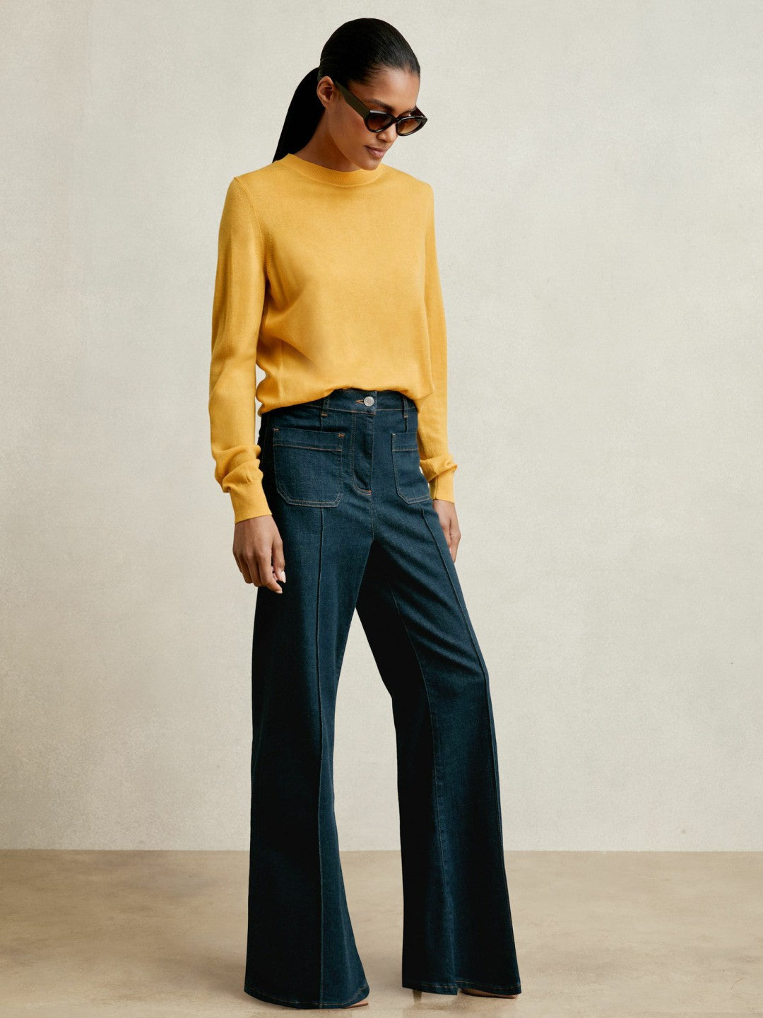Merino Wool Crew-Neck Jumper Yellow | Womens