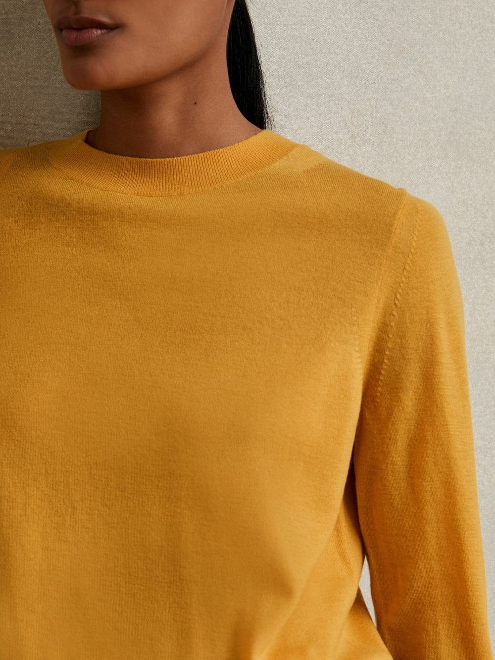 Merino Wool Crew-Neck Jumper Yellow | Womens