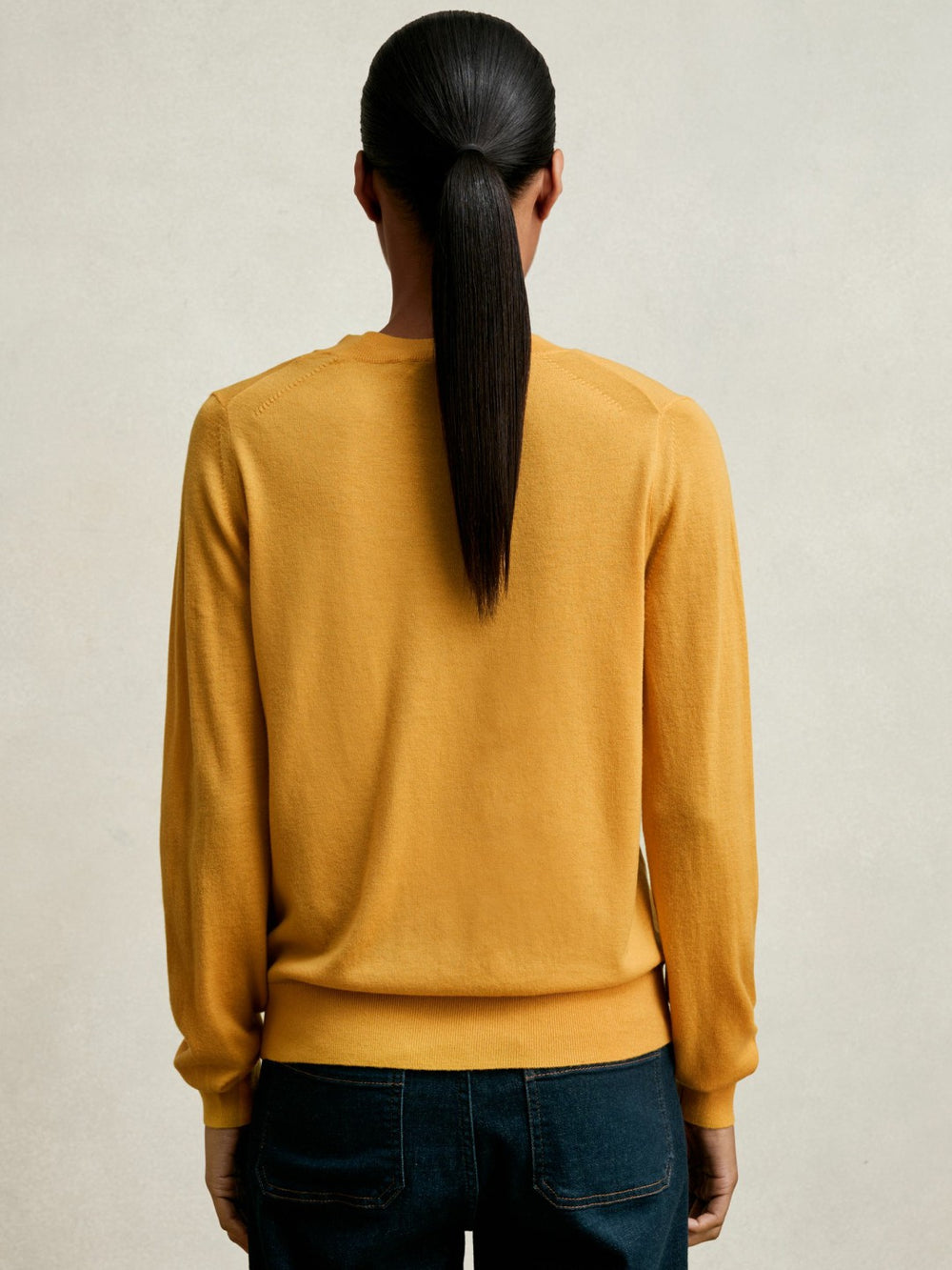 Merino Wool Crew-Neck Jumper Yellow | Womens