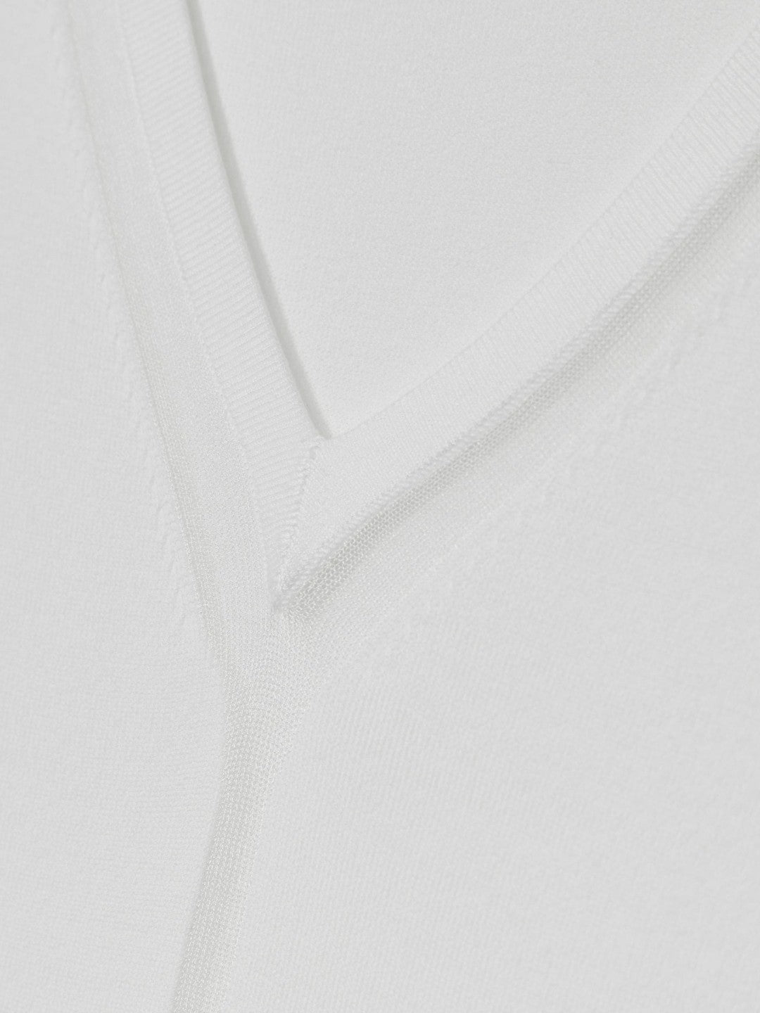 Sheer-Detail V-Neck Top White | Womens