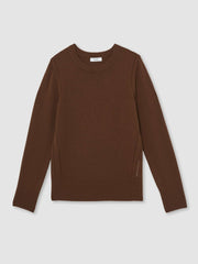 Wool-Blend Open-Stitch Jumper with Cashmere Toffee Brown | Womens