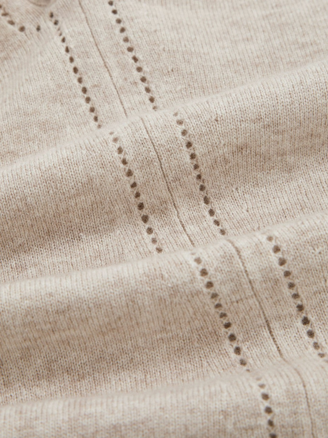 Wool-Blend Open-Stitch Jumper with Cashmere Oatmeal Neutral | Womens