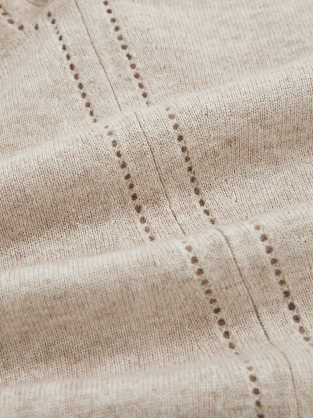 Wool-Blend Open-Stitch Jumper with Cashmere Oatmeal Neutral | Womens