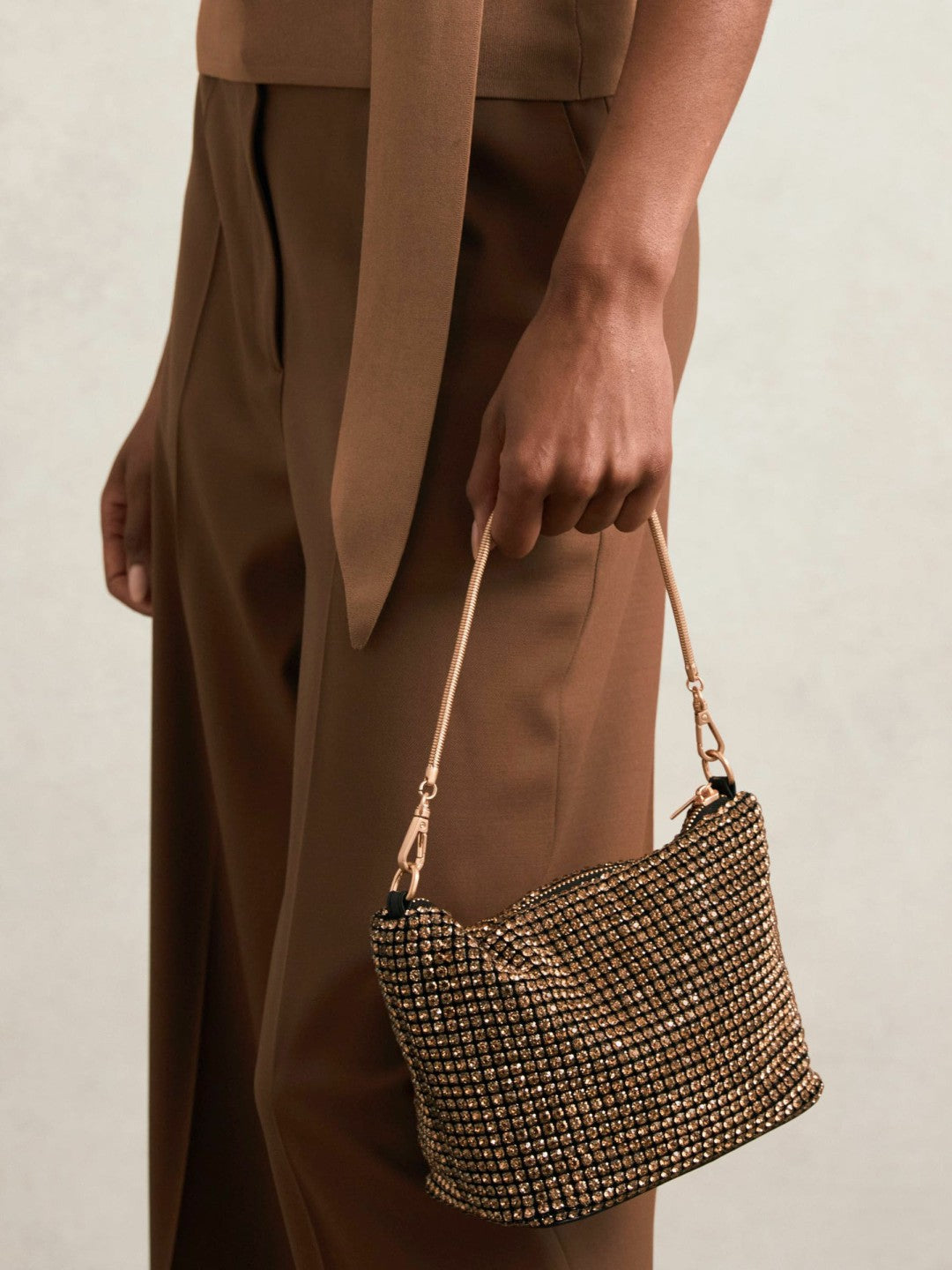 Crystal Bracelet Pouch Bag Gold | Womens