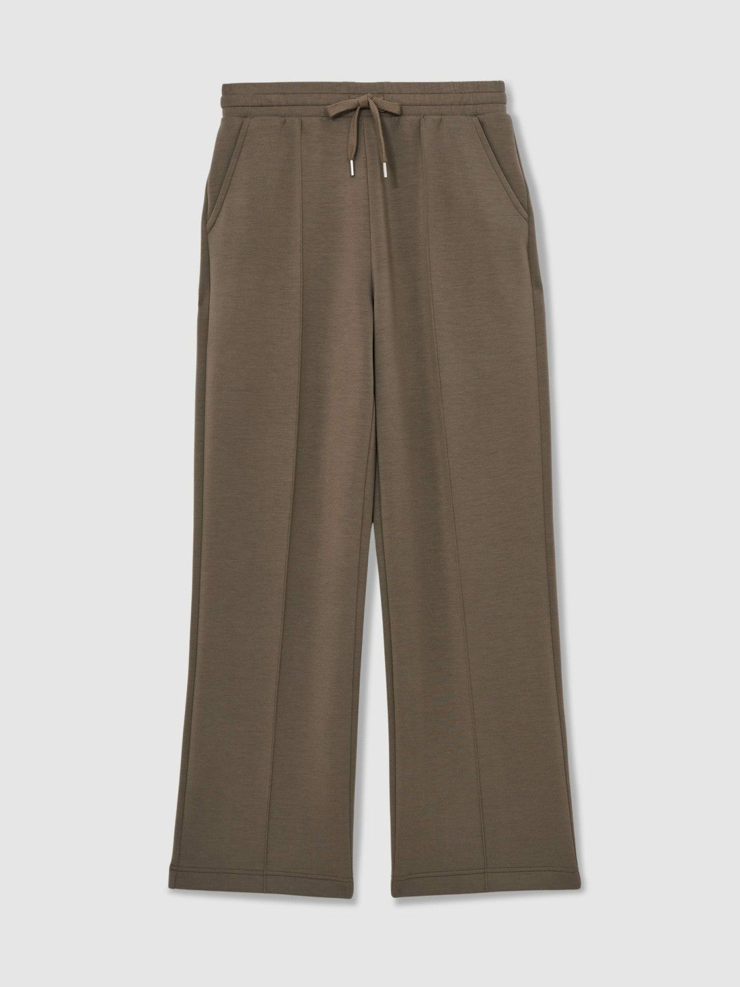 Petite Modal-Blend Interlock Wide-Leg Joggers Khaki Green | Womens
