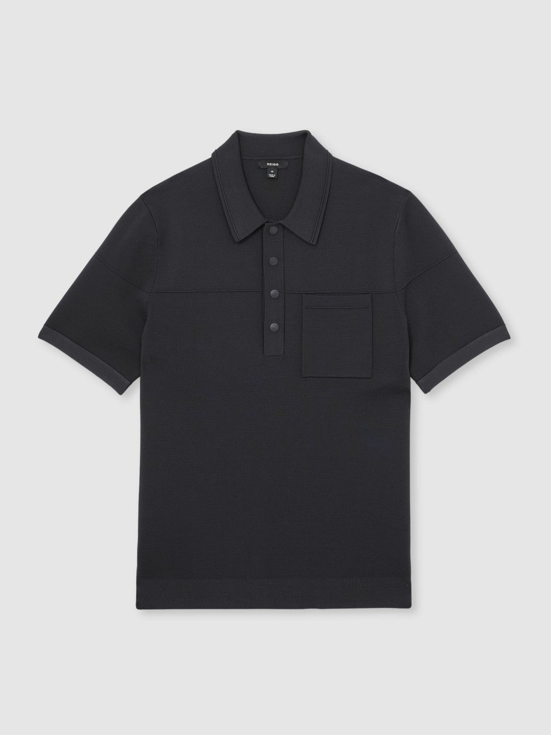Press-Stud Seam-Detail Polo Shirt Navy | Mens