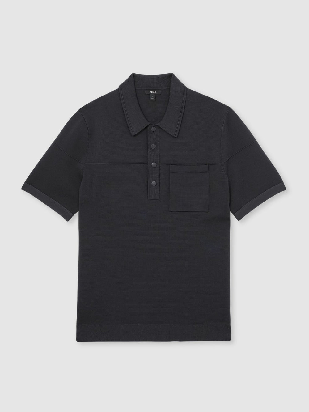 Press-Stud Seam-Detail Polo Shirt Navy | Mens
