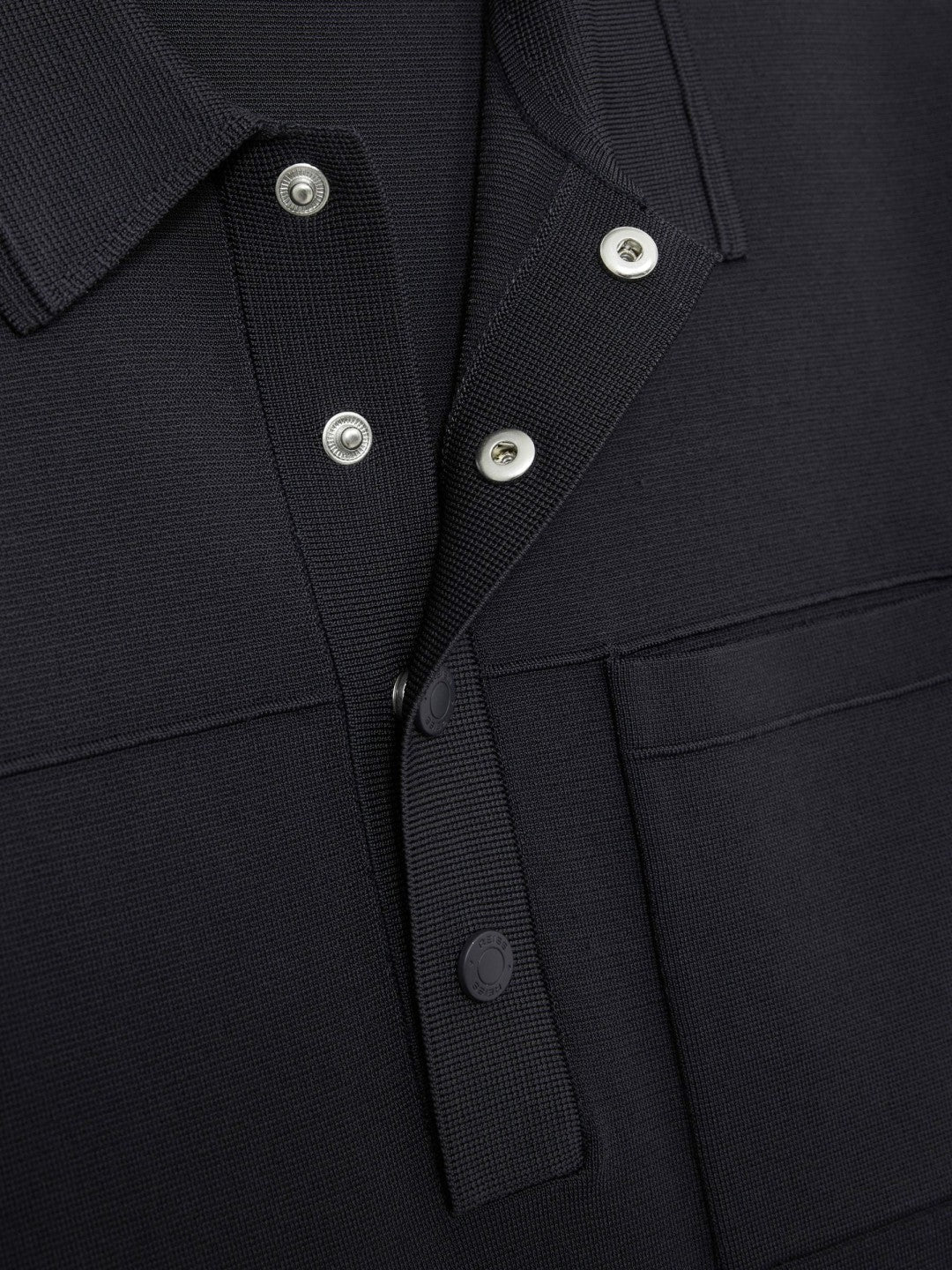 Press-Stud Seam-Detail Polo Shirt Navy | Mens