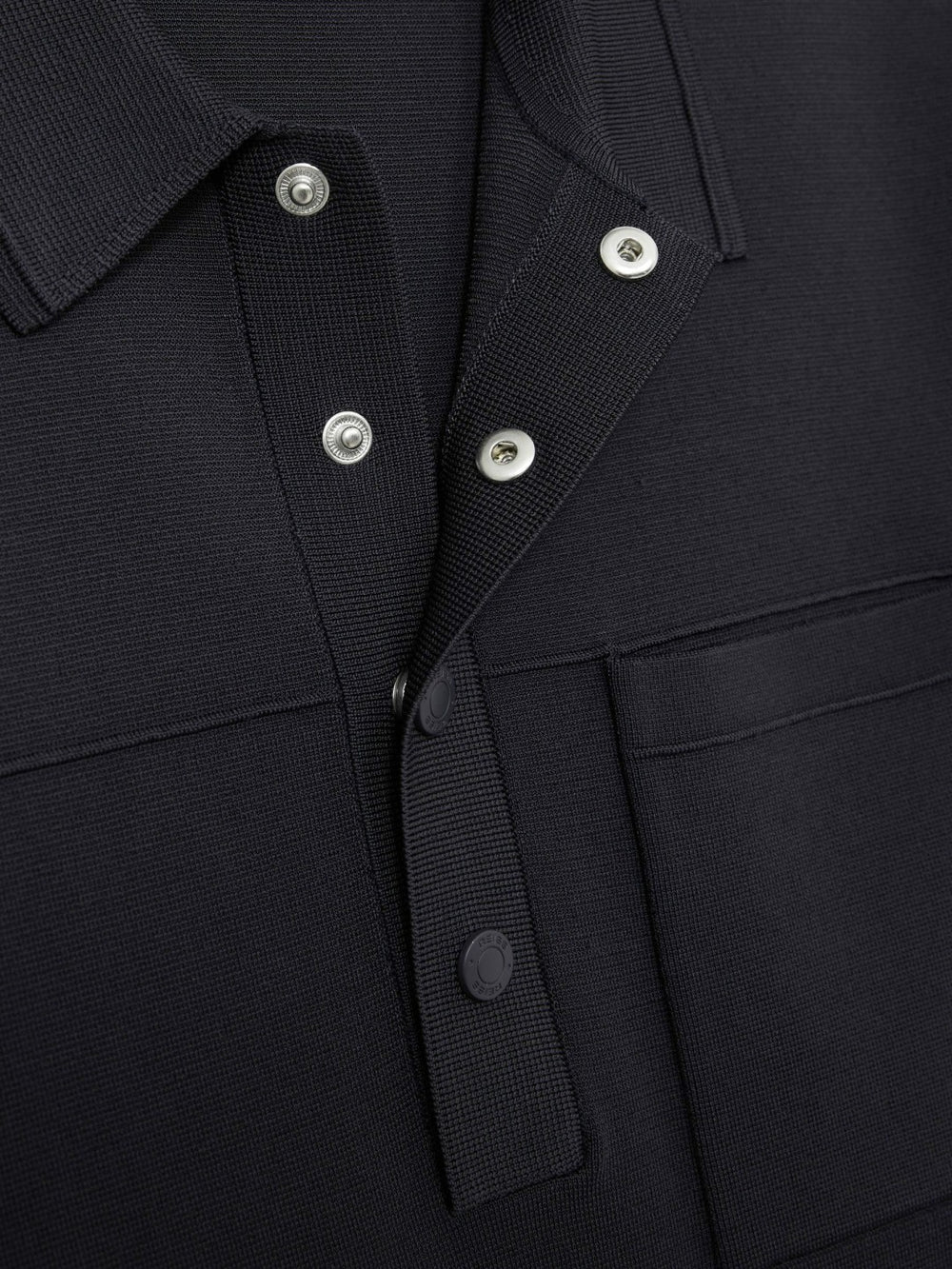 Press-Stud Seam-Detail Polo Shirt Navy | Mens