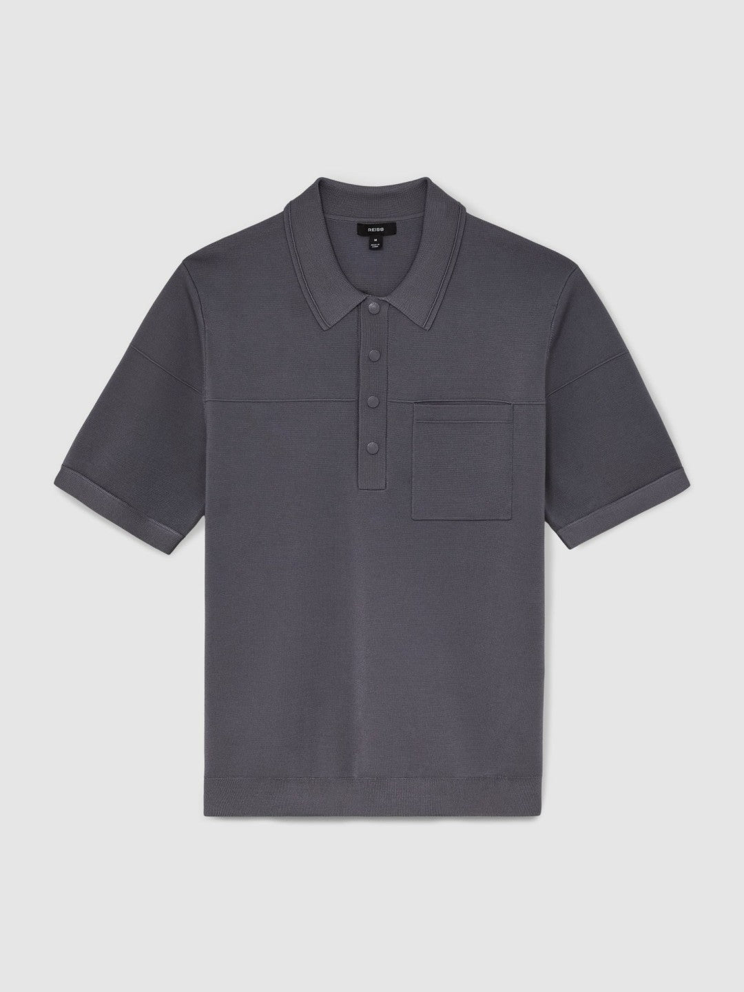 Press-Stud Seam-Detail Polo Shirt Airforce Blue | Mens