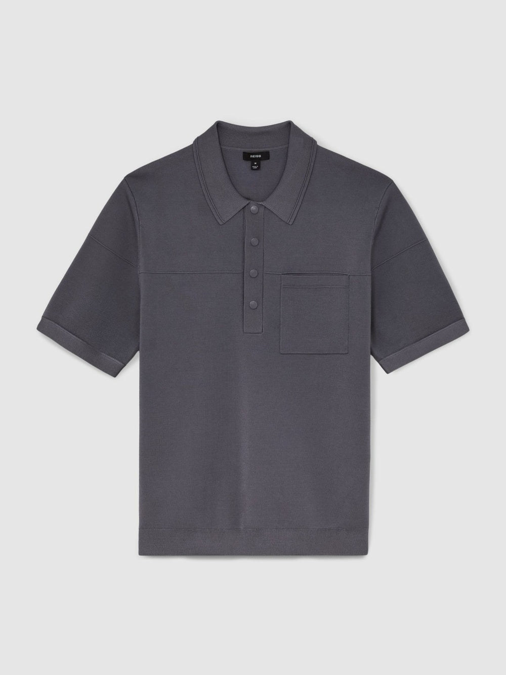 Press-Stud Seam-Detail Polo Shirt Airforce Blue | Mens