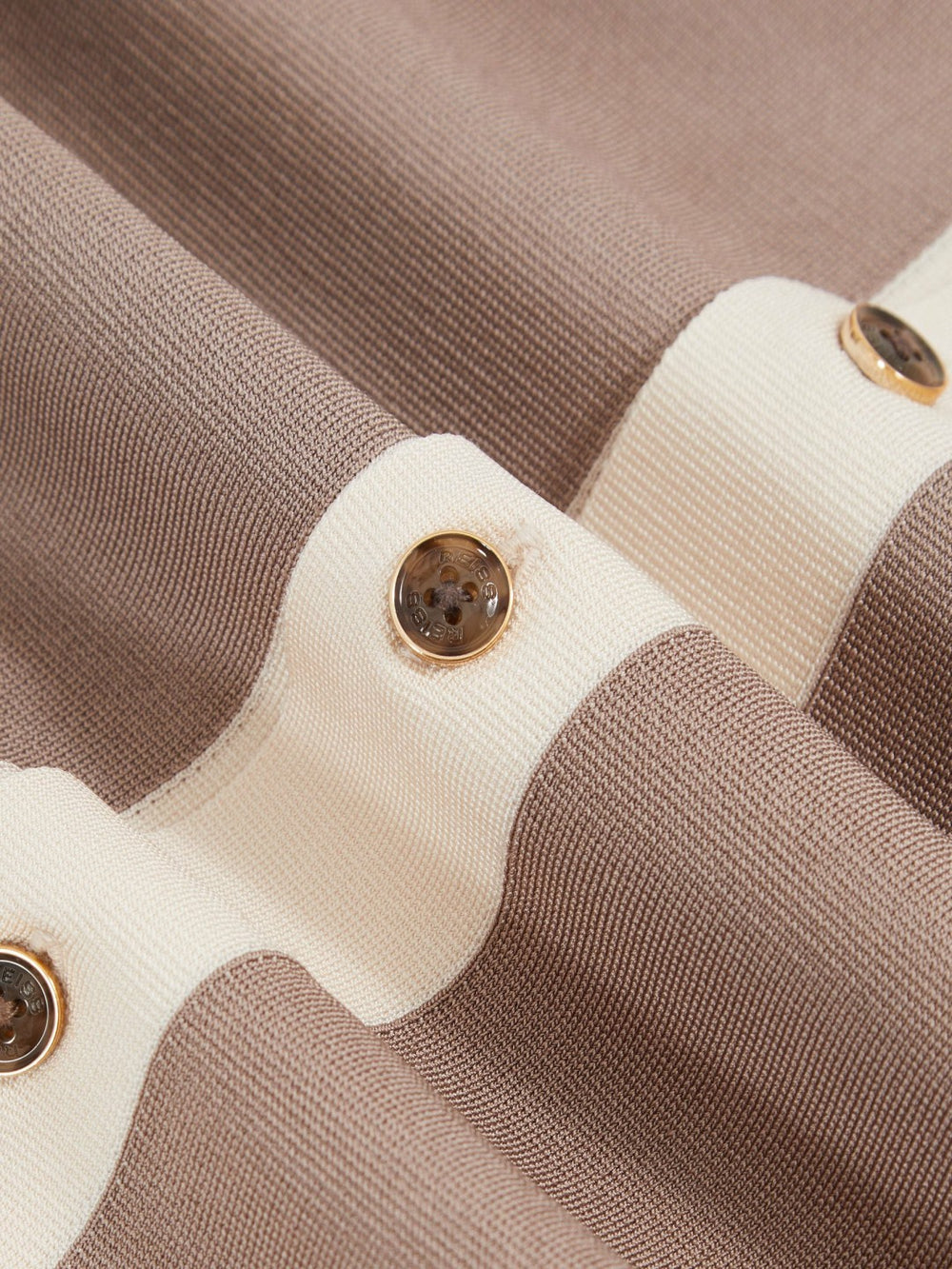 Colour-Block Cuban-Collar Knit Shirt Taupe Brown/Light Stone | Mens