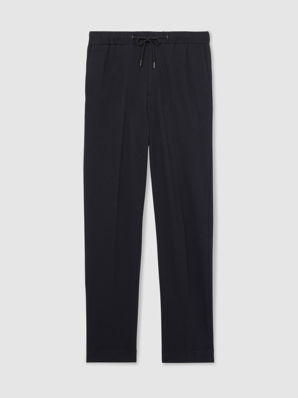 Slim Fit Jersey Drawstring Suit Trousers Navy | Mens