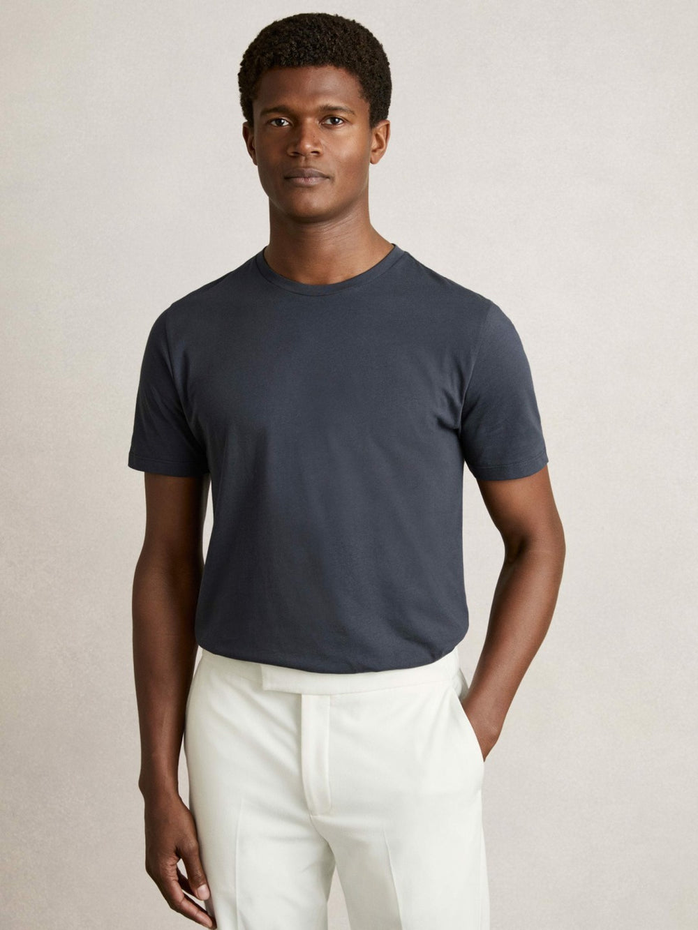Cotton Crew-Neck T-shirts 3 Pack White/Navy/Airforce Blue | Mens