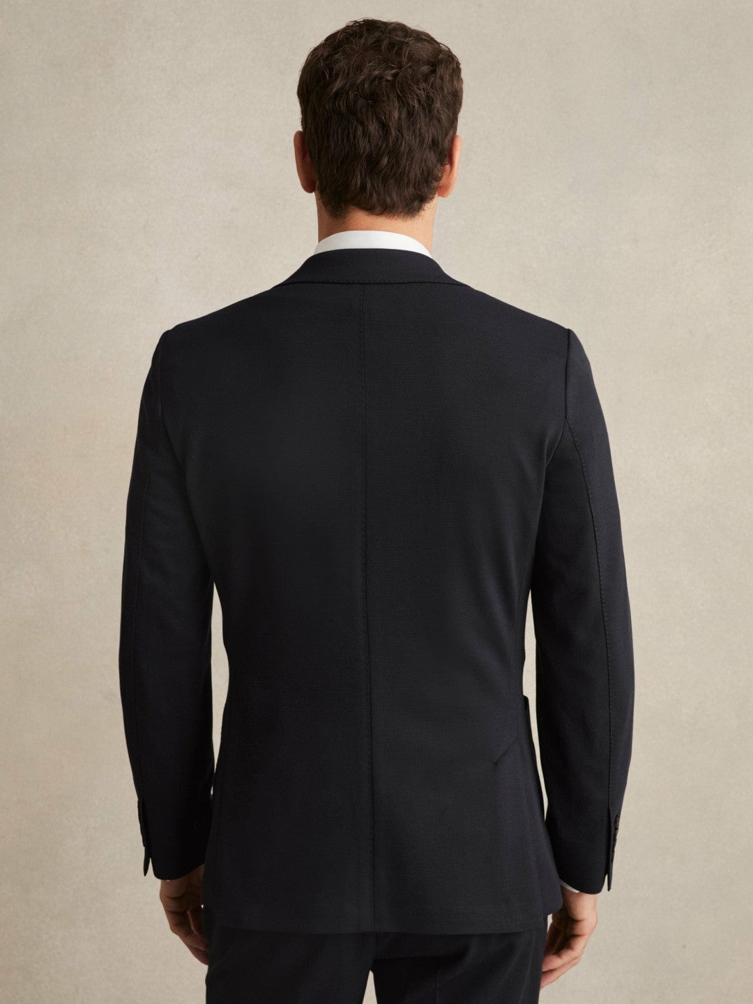 Slim-Fit Single-Breasted Jersey Suit Blazer Navy | Mens