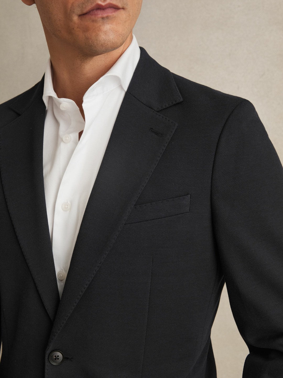 Slim-Fit Single-Breasted Jersey Suit Blazer Navy | Mens