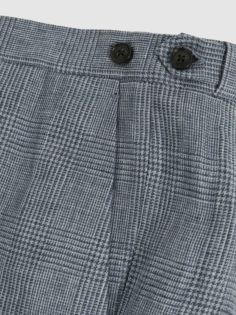 Slim Fit Linen Check Suit Trousers Soft Blue | Mens