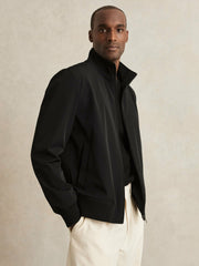 Funnel-Neck Technical Jacket Black | Mens
