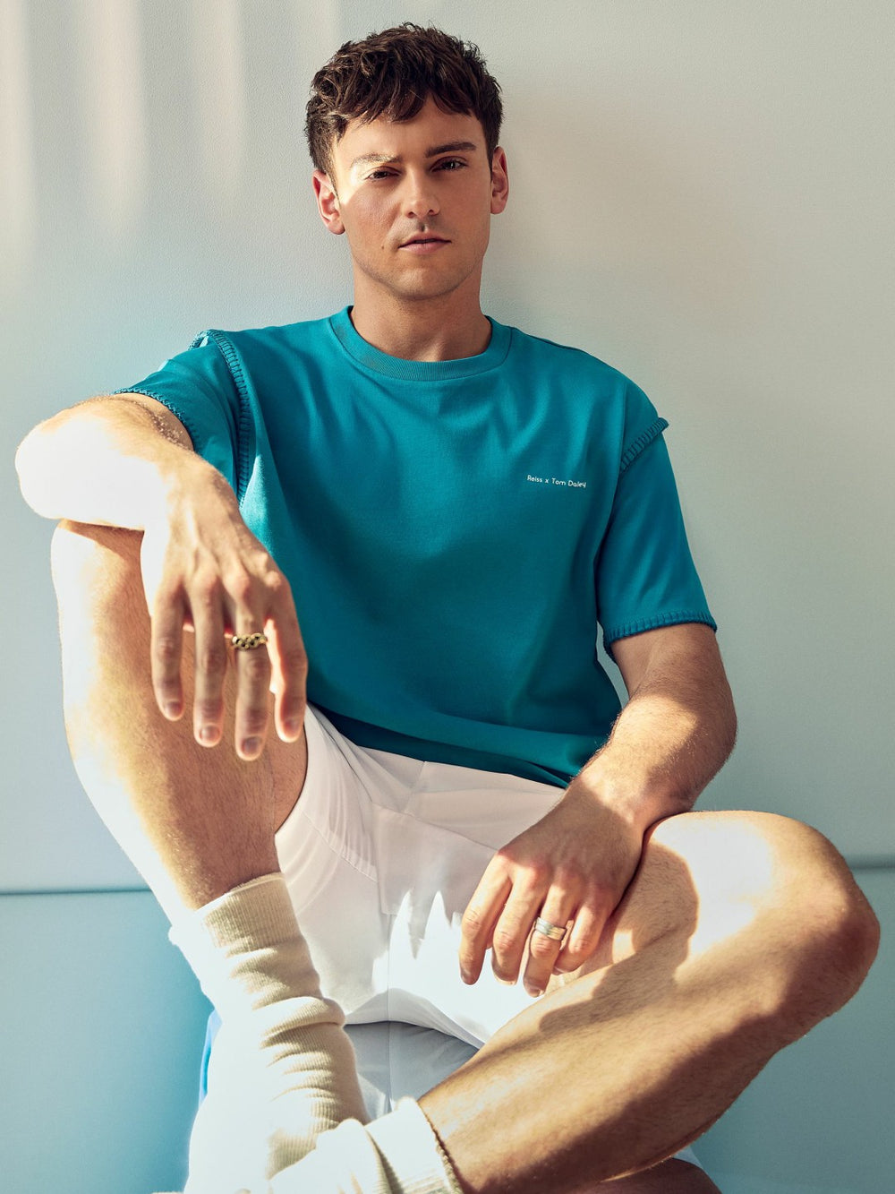 | Tom Daley Graphic-Print T-Shirt Teal Green | Mens