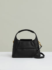 Grained-Leather Shoulder Bag Black | Womens