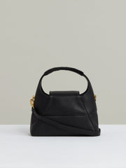 Grained-Leather Shoulder Bag Black | Womens