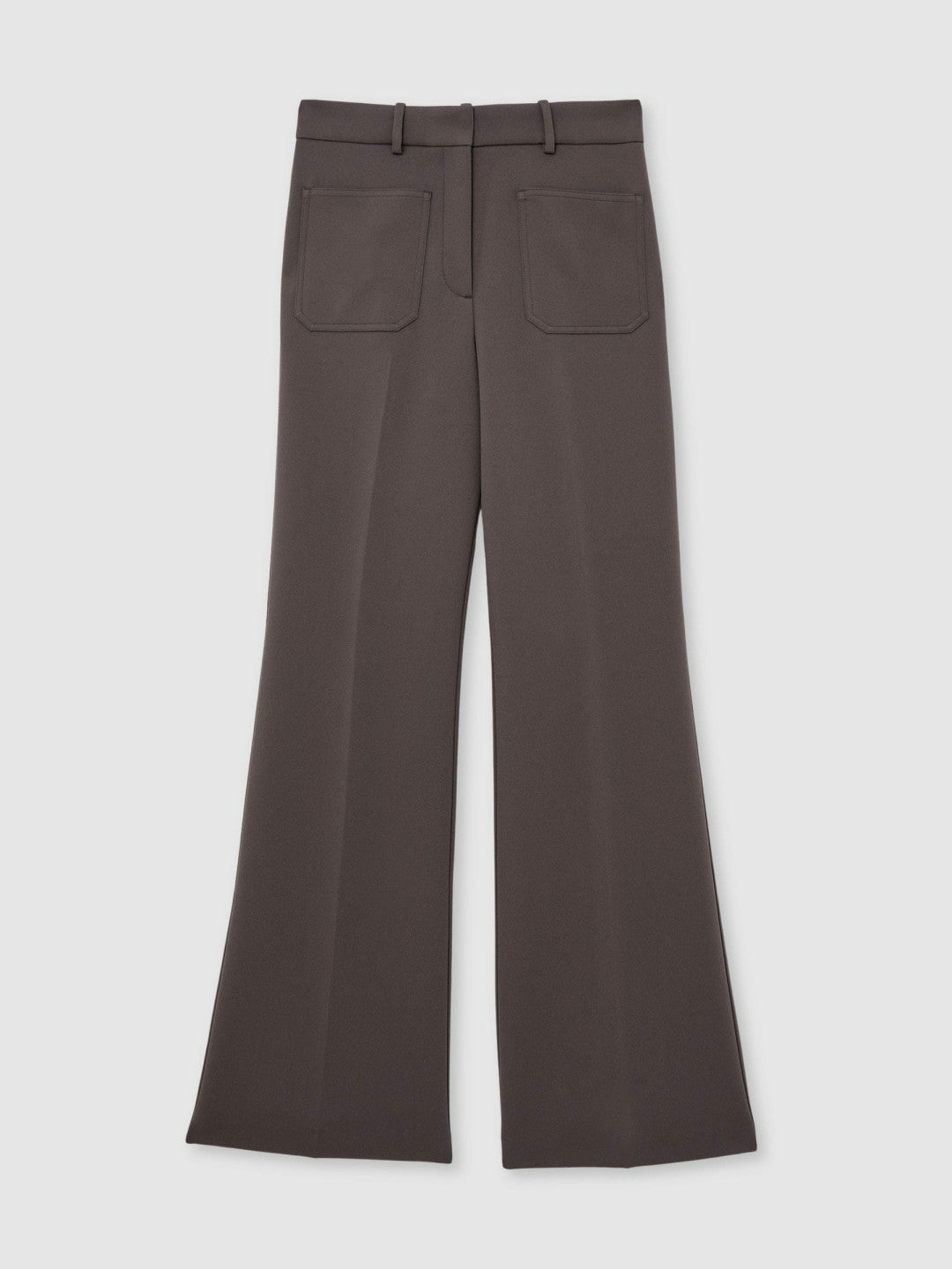 Twill Patch-Pocket Flared Trousers Mauve Neutral | Womens