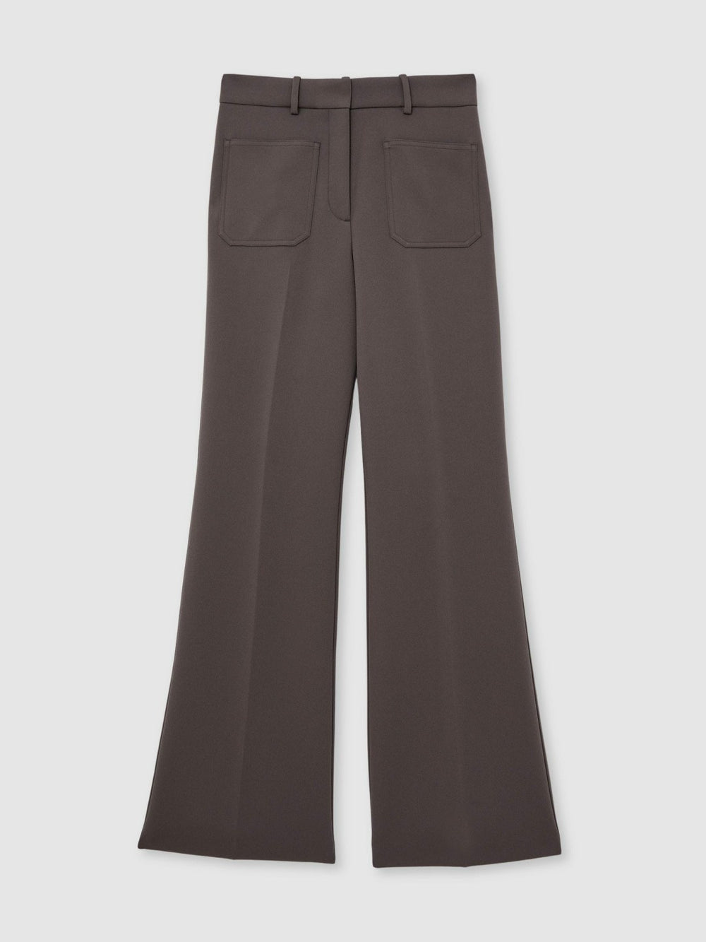 Twill Patch-Pocket Flared Trousers Mauve Neutral | Womens