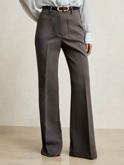 Twill Patch-Pocket Flared Trousers Mauve Neutral | Womens