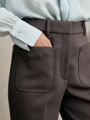 Twill Patch-Pocket Flared Trousers Mauve Neutral | Womens