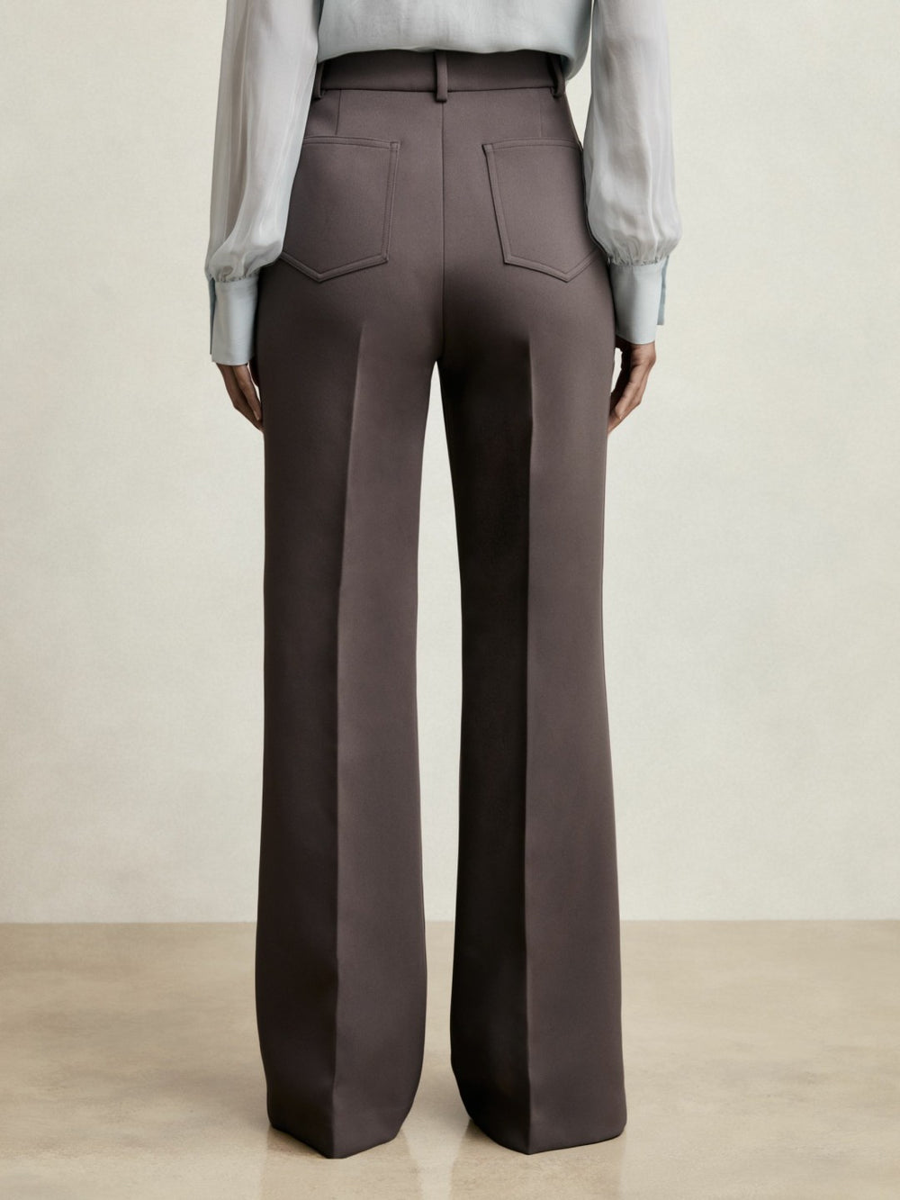 Twill Patch-Pocket Flared Trousers Mauve Neutral | Womens
