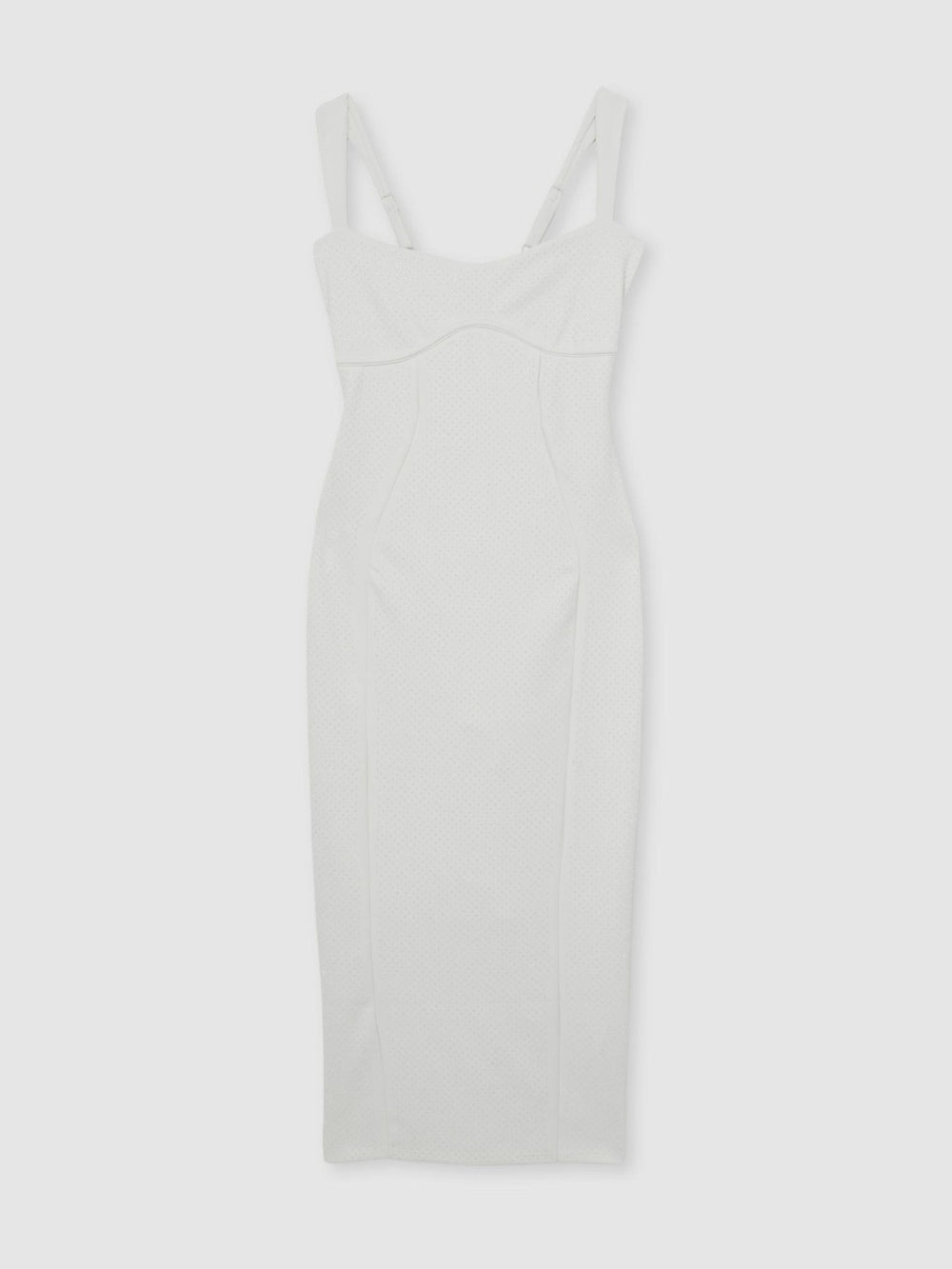 Good American Scuba Crystal Midi Dress White | Womens