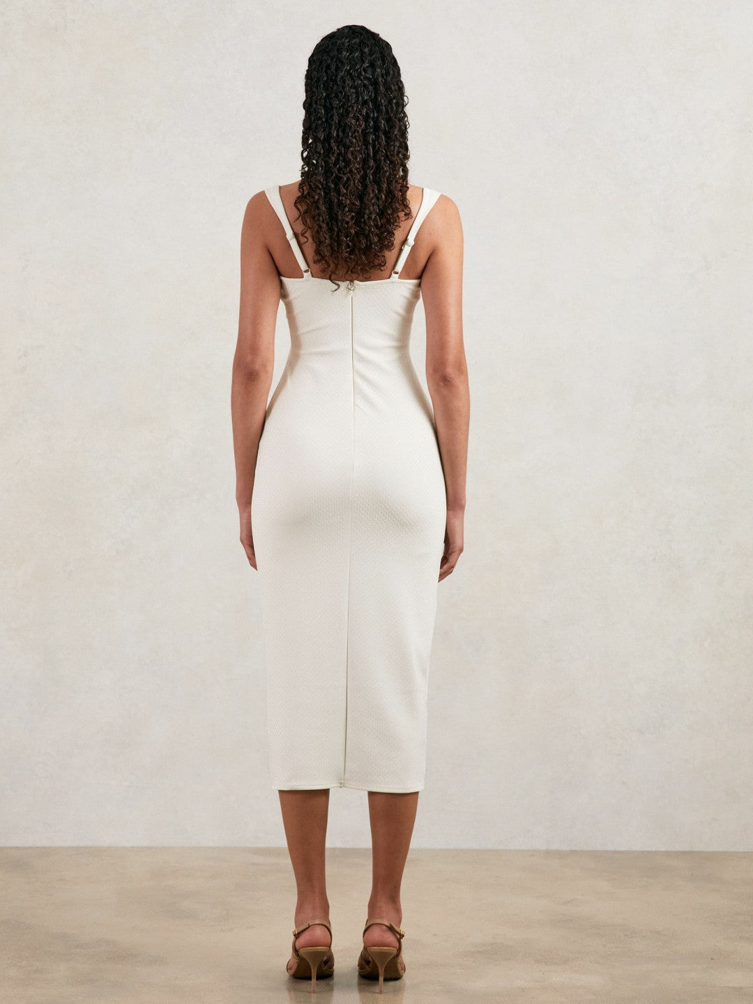 Good American Scuba Crystal Midi Dress White | Womens