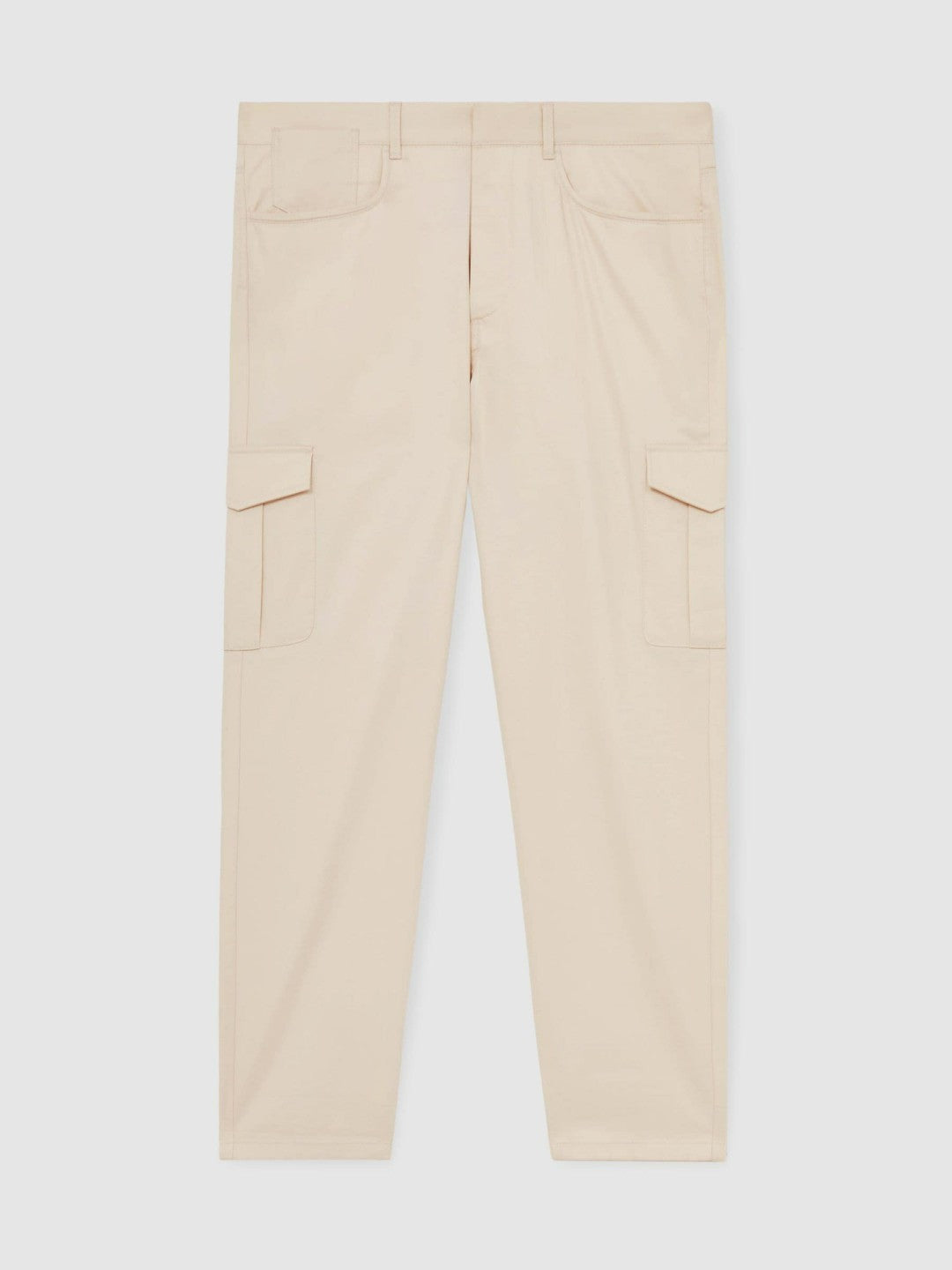 Cotton-Lyocell Cargo Trousers Light Stone | Mens