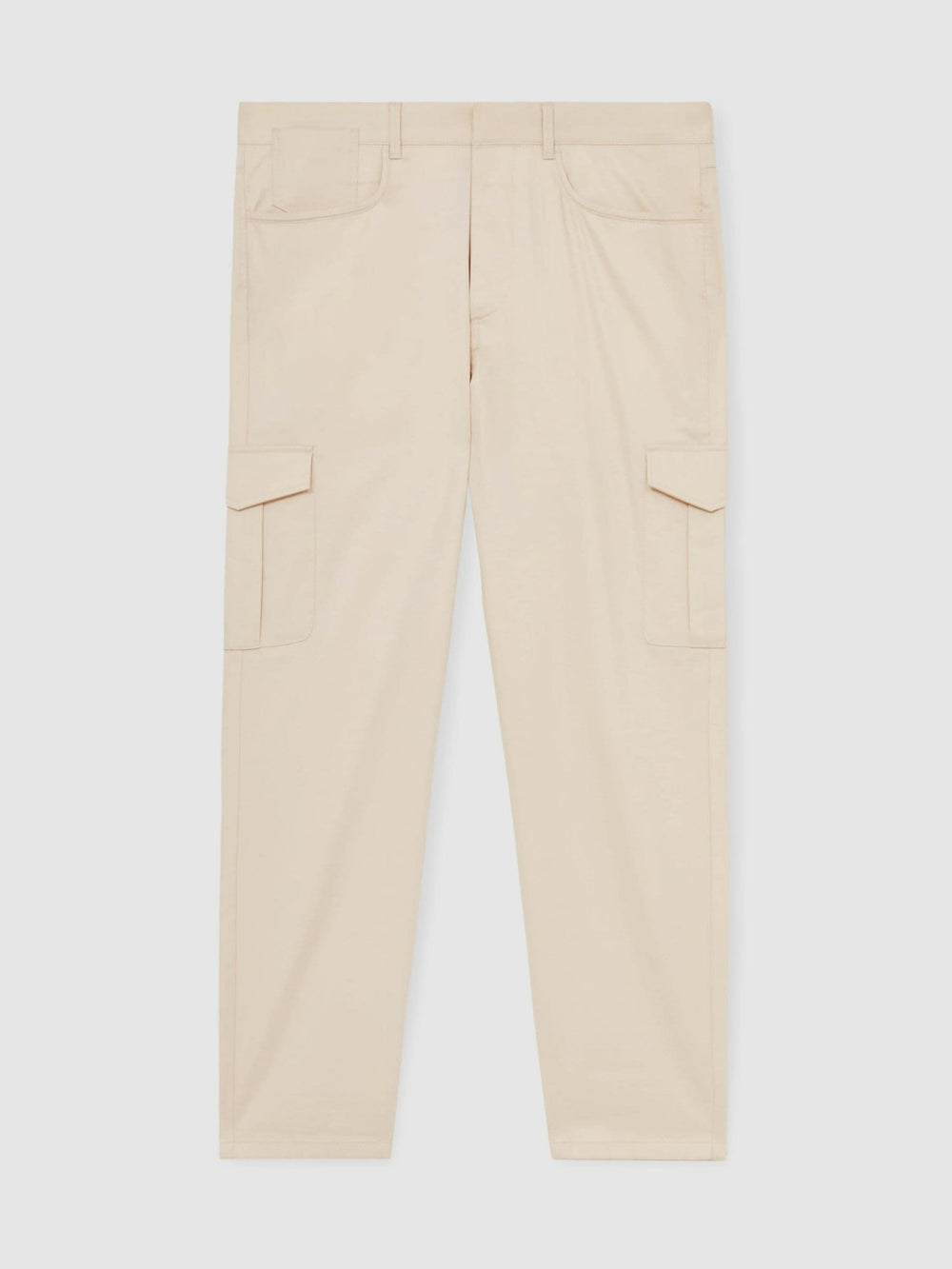 Cotton-Lyocell Cargo Trousers Light Stone | Mens
