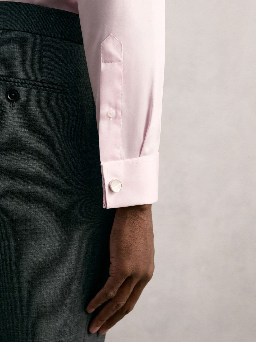 Slim Fit Slim-Fit Cotton-Sateen Shirt Pink | Mens
