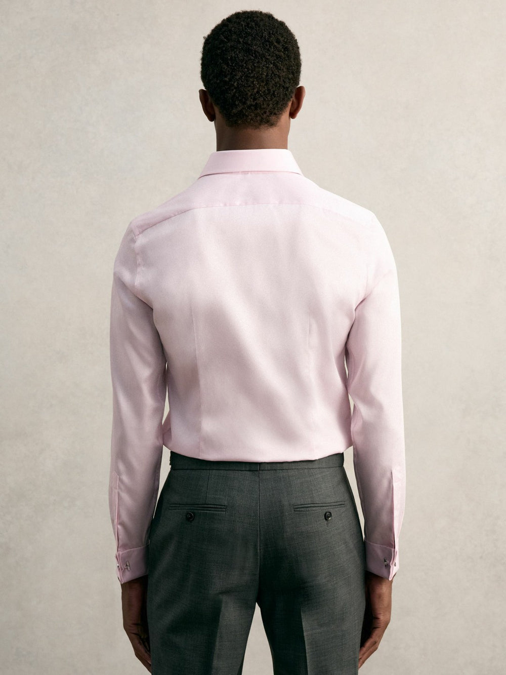 Slim Fit Slim-Fit Cotton-Sateen Shirt Pink | Mens