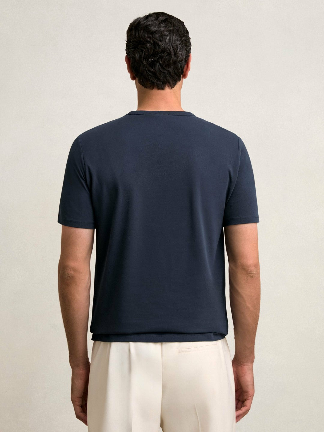 Stretch-Cotton Crew-Neck T-Shirt Navy | Mens
